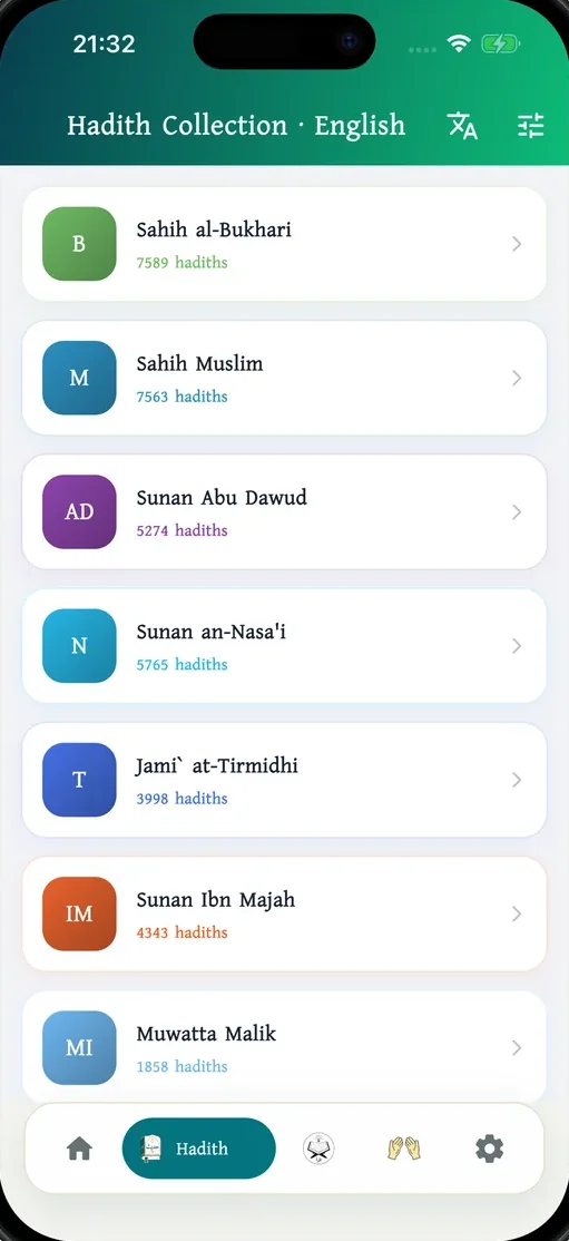Hadith in English — Read in the language you think in
